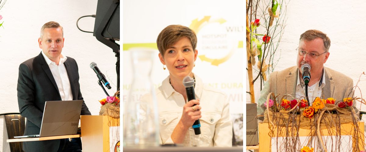 Charles Hurt (MECB), Patty Koppes et Patrick Comes (commune de Wiltz)