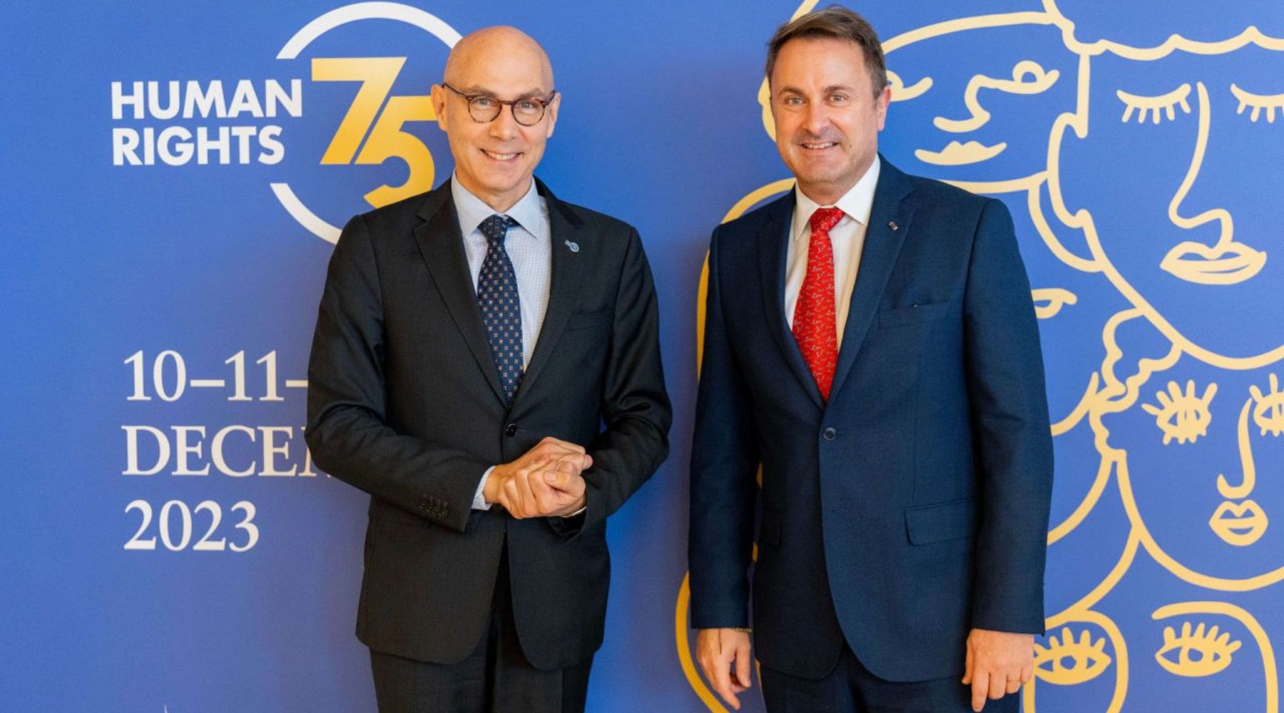 Volker Türk, Haut-Commissaire aux droits de l'homme et Xavier Bettel, ministre des Affaires étrangères et européennes, de la Coopération, du Commerce extérieur