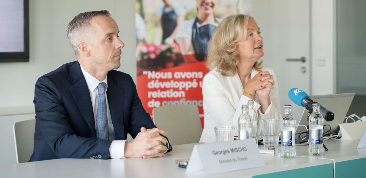 Georges Mischo, ministre du Travail ; Isabelle Schlesser, directrice de l'ADEM