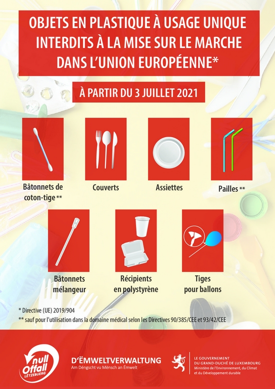 Plastique à usage unique : vers une obligation de marquage environnemental  au 3 juillet 2021 pour certains produits - Red On Line (FR)