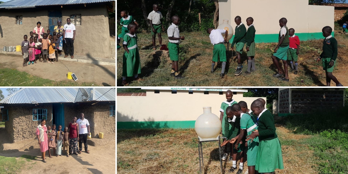 Les familles profitent du projet de PADEM, tout comme les enfants utilisent les nouvelles infrastructures d'accès à l'eau et à l'hygiène, toujours dans le village de Mabinju.