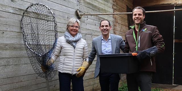 Martine Hansen, Dan Biancalana et Louis Kox (Responsable aux soins vétérinaires)