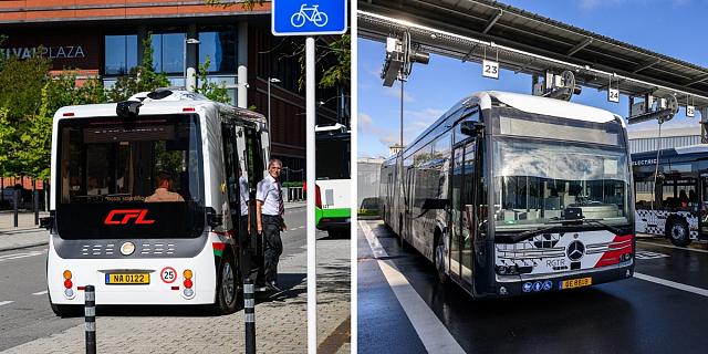 Le bus-navette autonome sur le site de Belval et les bus électriques 