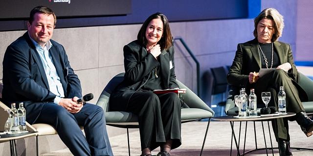 Paul Weydert (Administrateur, Schroeder & Associés), Barbara Chevalier (Directrice des Activités Fret des CFL) et Marie-Christine Maheas, (Coordinatrice du think tank « Les Ateliers Entreprise et Mixité by ESSEC » et membre du Haut Conseil à l'Égalité entre les femmes et les hommes).