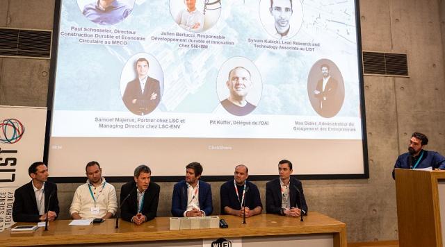 La table ronde accueillant Sylvain Kubicki, Julien Bertucci, Paul Schosseler, Max Didier, Pit Kuffer et Samuel Majerus