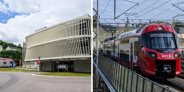 Le nouveau P+R_Troisvierges et l'un des 34 nouveaux trains Coradia