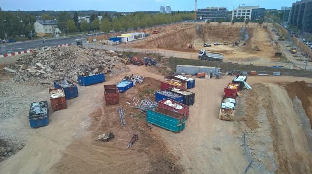 Déconstruction du bâtiment Jean Monnet au Kirchberg, source de matériaux