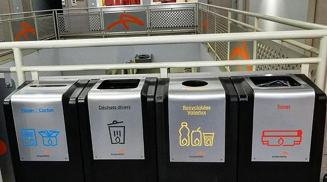 Point de collecte pour tri sélectif chez ArcelorMittal