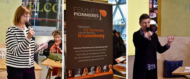 Josiane Weber et Christiane Kremer lors de la présentation du livre à la Cloche d'Or