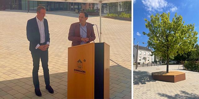 Serge Wilmes et Dan Biancalana ont présenté le savoir-faire des services de menuiserie et de serrurerie de la Ville, notamment pour l'installation des bancs publics autour des arbres.