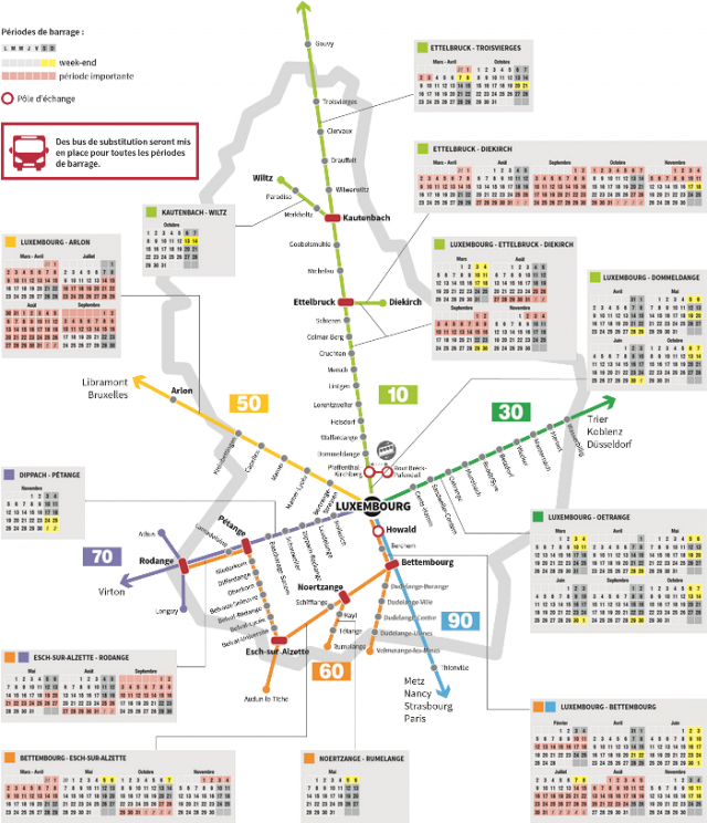 Ce document a été établi sur base des plannings CFL les plus récents. Informations sous réserve de modifications.
