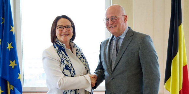 Jean-Luc Crucke, ministre de la Mobilité, du Climat et de la Transition environnementale avait rencontré Yuriko Backes, ministre de la Mobilité et des Travaux publics en février dernier.