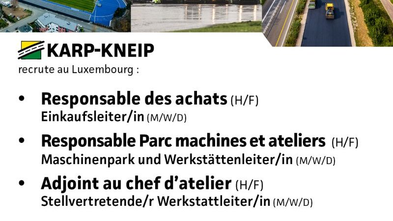 Responsable parc machines et ateliers (m/f) / Karp-Kneip