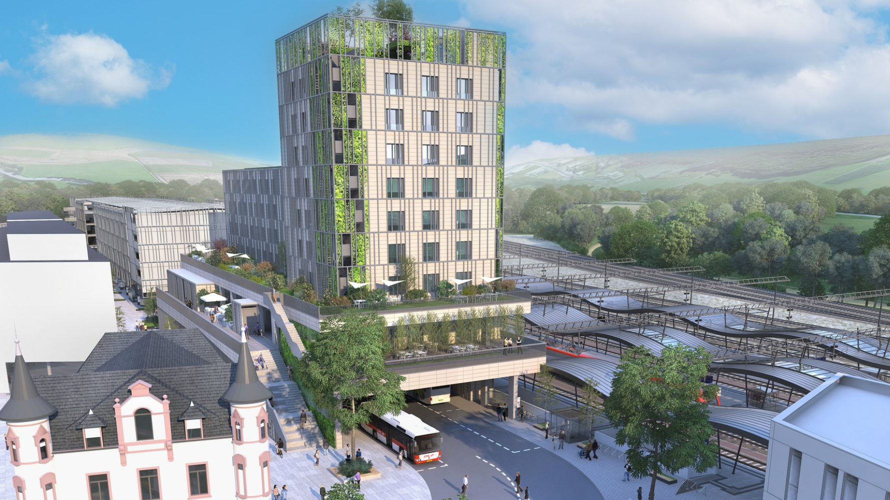 Une auberge de jeunesse et pôle d'échange multimodal à Ettelbruck