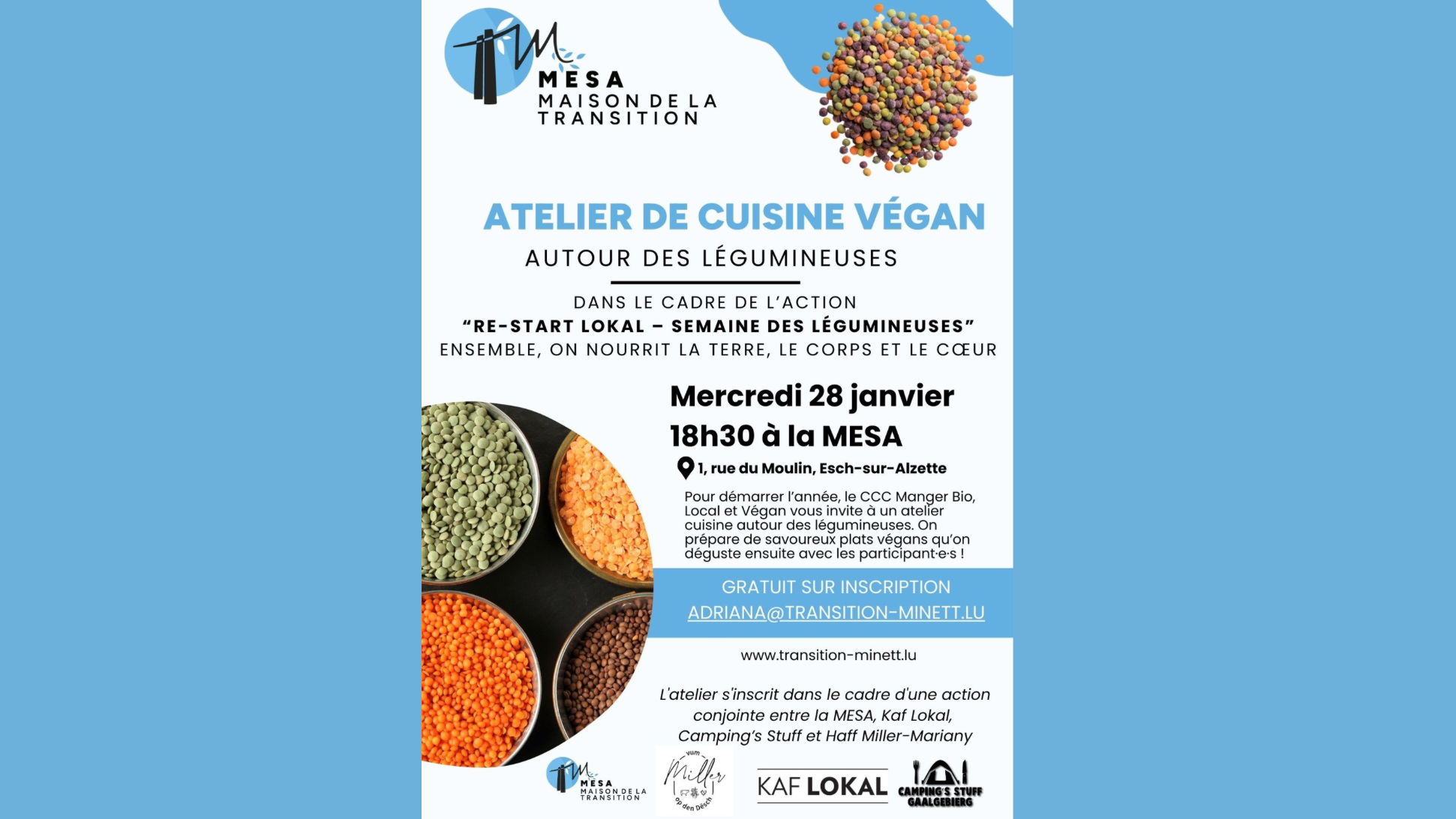Atelier de cuisine végan - Spécial légumineuses