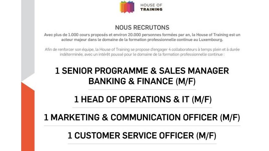 House of Training recrute !