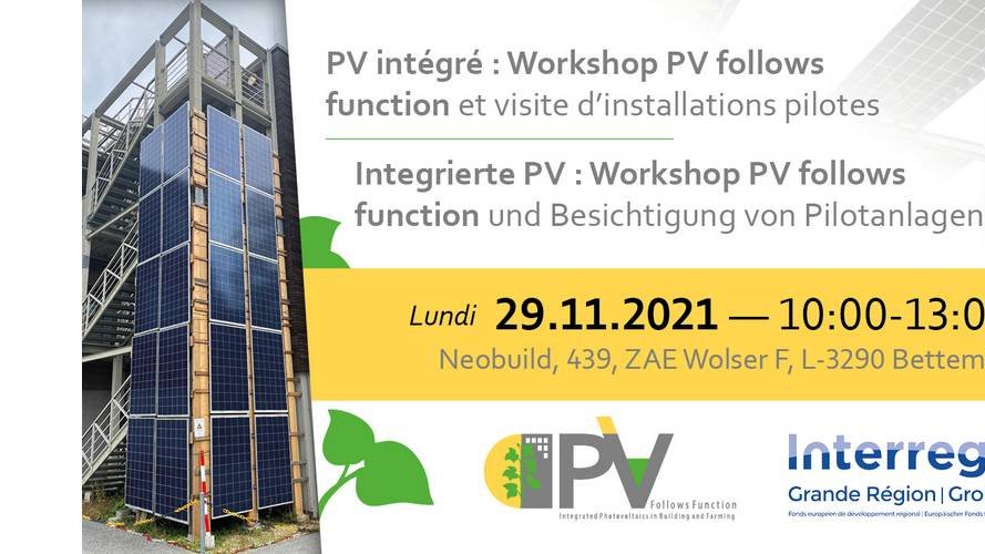 PV intégré : Workshop et visite d'installations pilotes