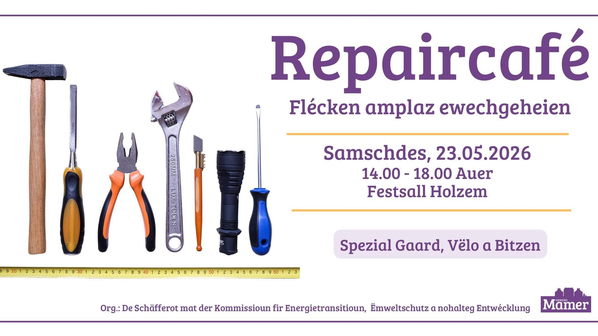 Repaircafé - Spezial Gaard, Vëlo a Bitzen