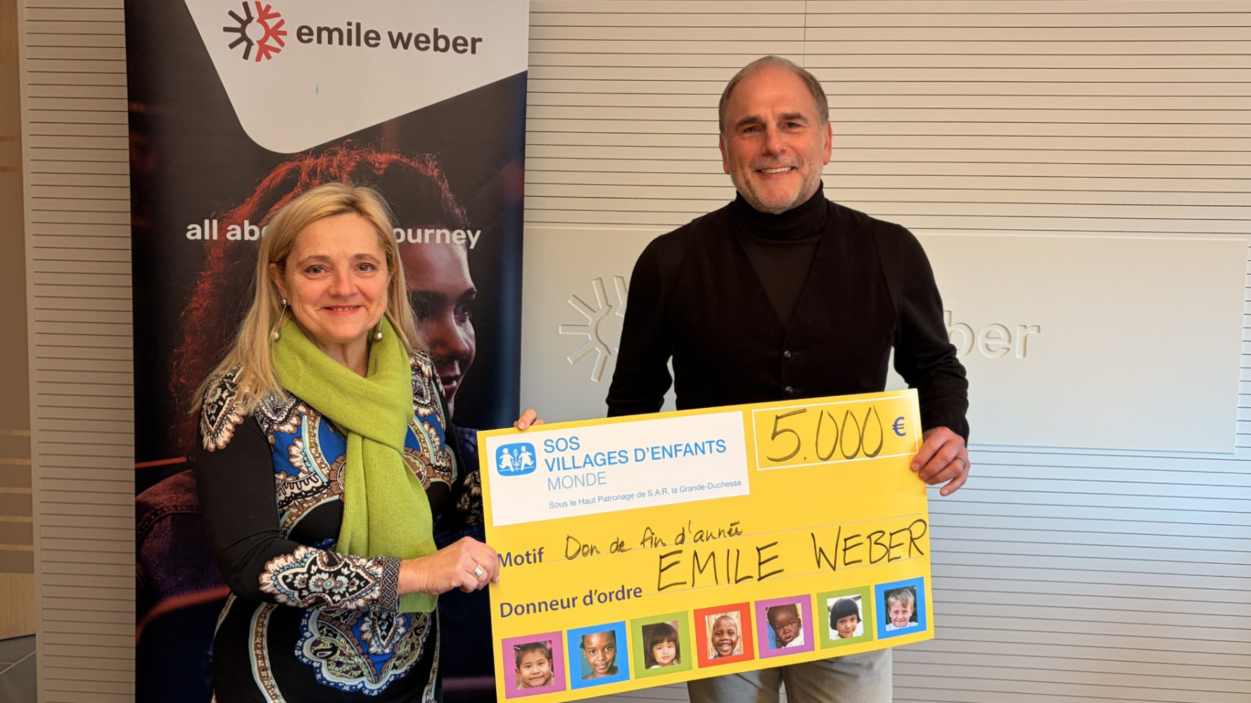 Emile Weber fait un don de 5.000 euros à SOS Villages d'Enfants Monde