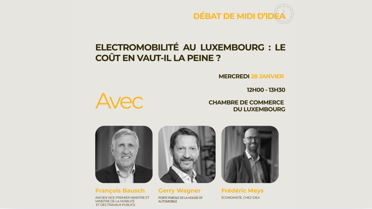Débat IDEA - Électromobilité au Luxembourg, le coût en vaut-il la peine ?