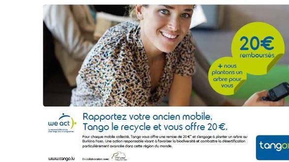 Tango plantera 1.000 arbres au Burkina Faso