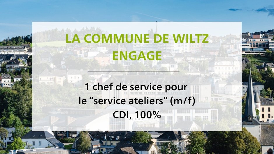 Chef de service pour le service ateliers (M/F)