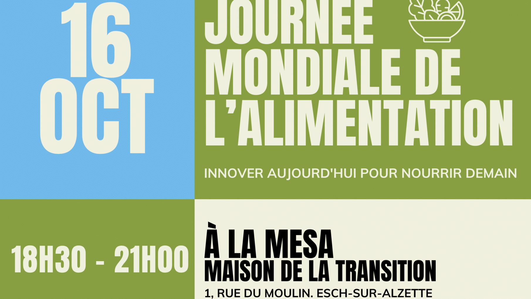 Soirée dans le cadre de la Journée mondiale de l'alimentation