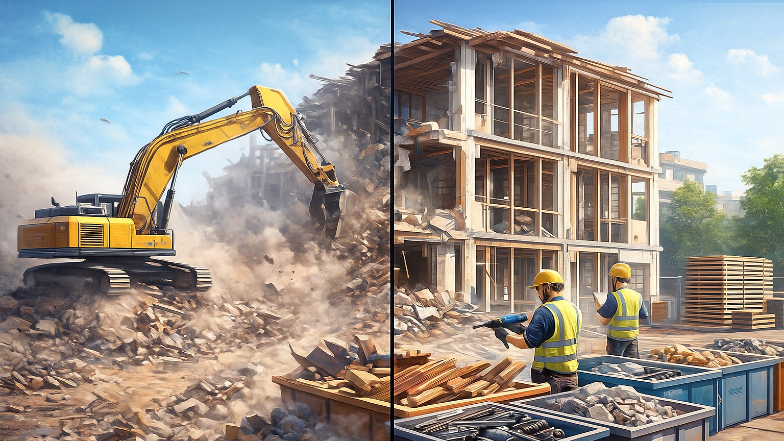 Quelles différences entre démolition et déconstruction ?