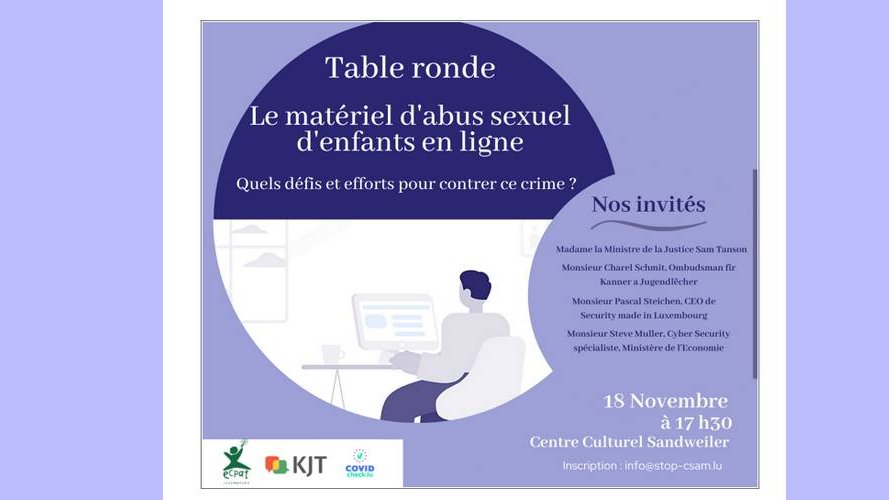 Table ronde : « Le matériel d'abus sexuel d'enfants en ligne : Quels défis et efforts pour contrer ces crimes ? »