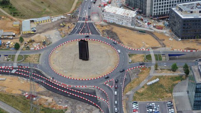 Le rond-point turbo Serra au Kirchberg : dès le 9 novembre 2015