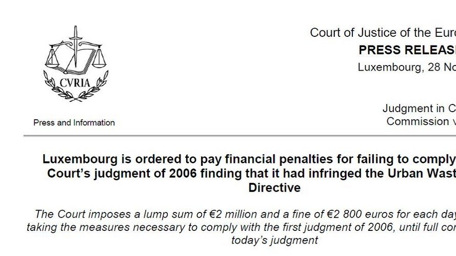Why Luxembourg is the Europe's slow learner in regard of wastewater treatment ?