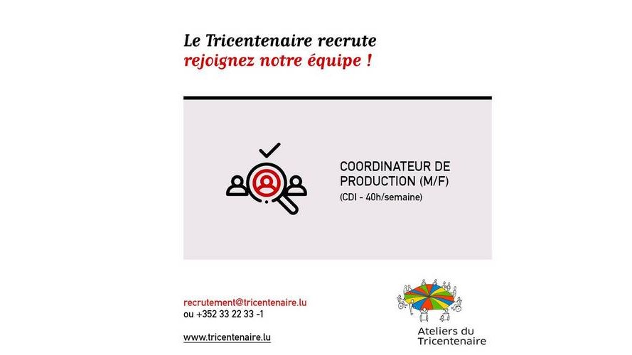 Le Tricentenaire a.s.b.l. recrute !
