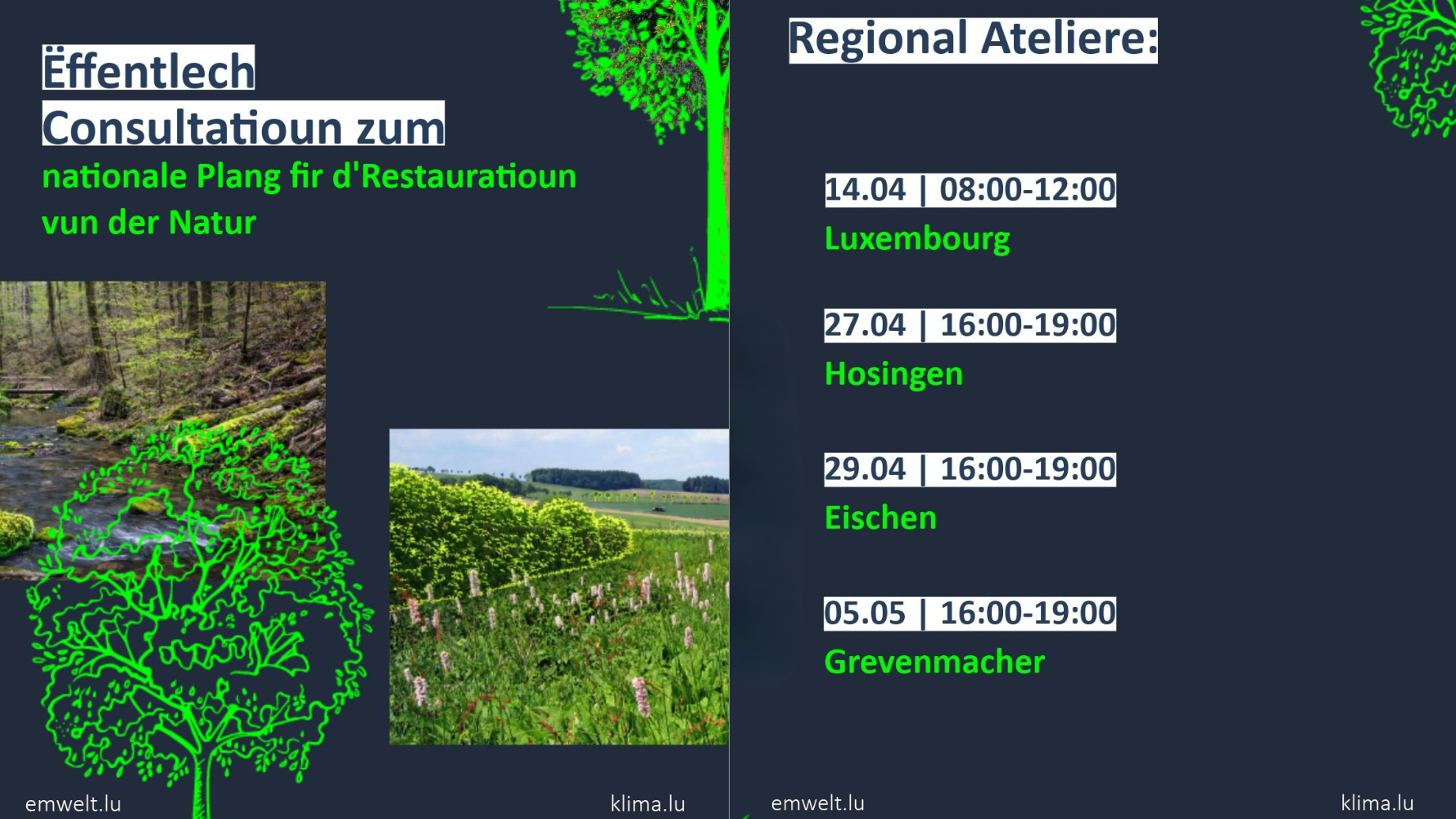 Consultation publique sur le Plan national de restauration de la nature (NRP)