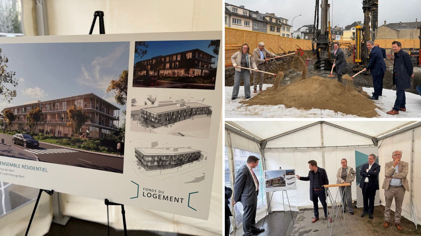 Premier coup de pelle du projet de construction à Luxembourg-Merl