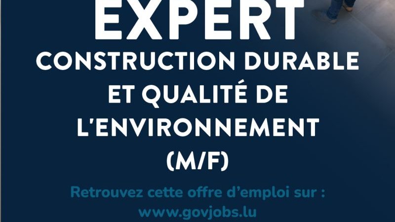 Expert en Construction durable et qualité de l'environnement (m/f)