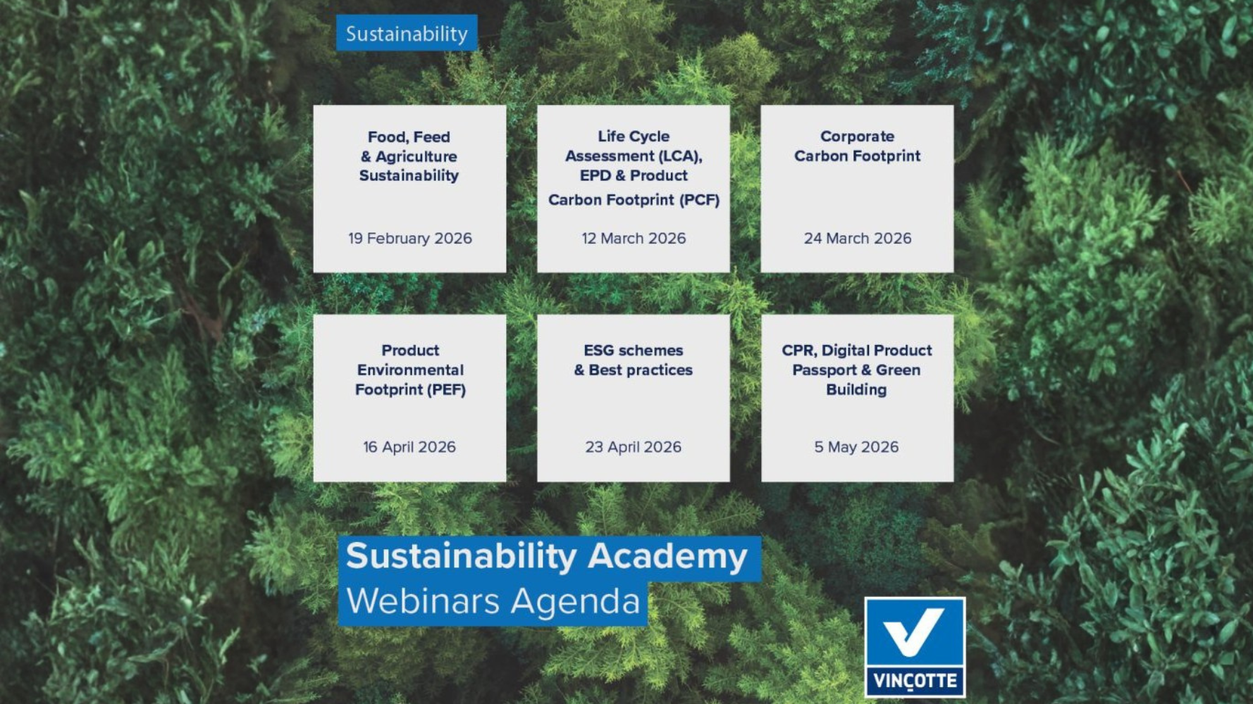 Vinçotte Sustainability Webinars Coming Up