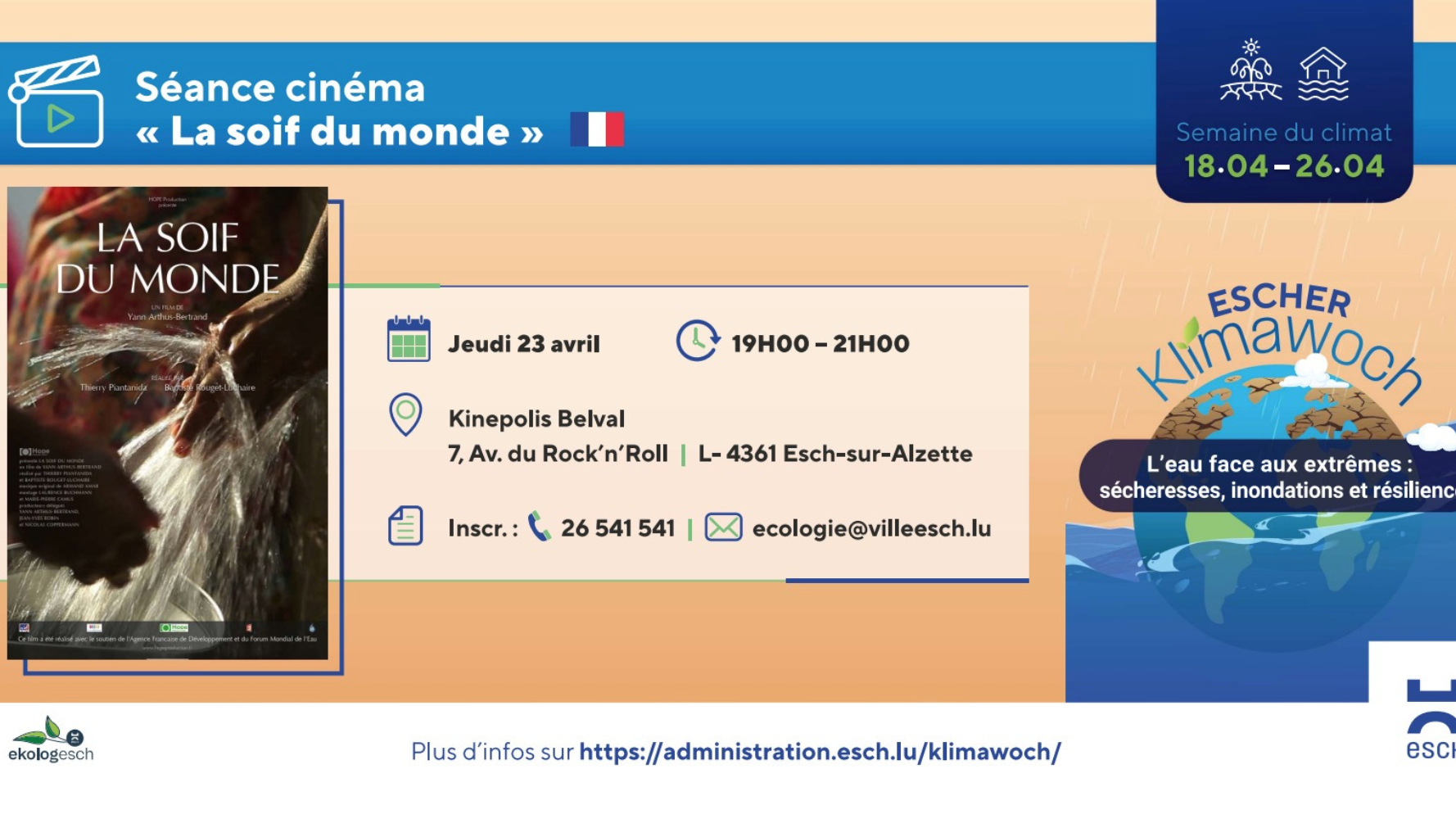 Séance cinéma « La soif du monde »