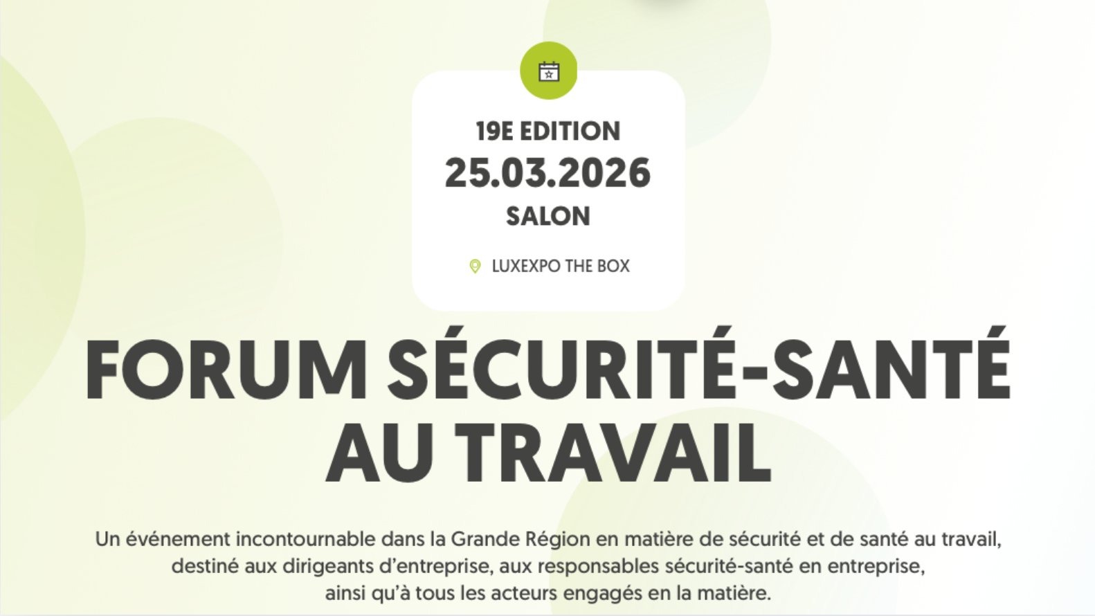 Forum Sécurité-Santé au Travail