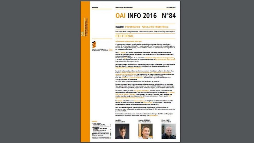 Revivez la remise du Bauhärepräis OAI 2016 !