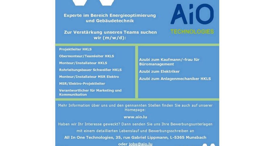 AIO – All in One Technologies recrute !