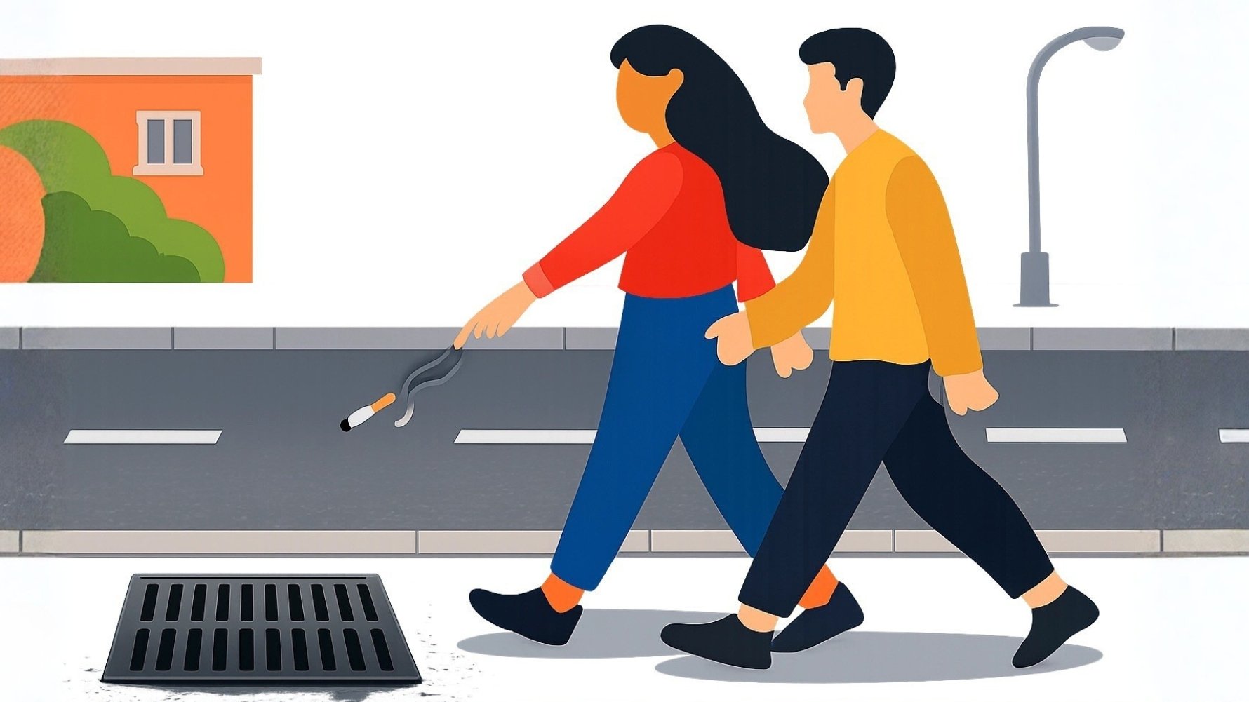 Jeter les mégots dans les grilles d'égout : le mauvais geste à éviter