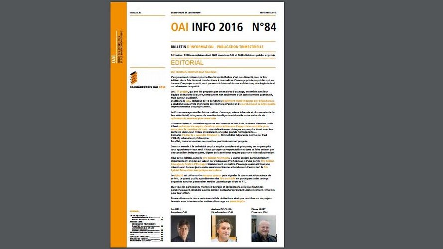 Revivez la remise du Bauhärepräis OAI 2016 !