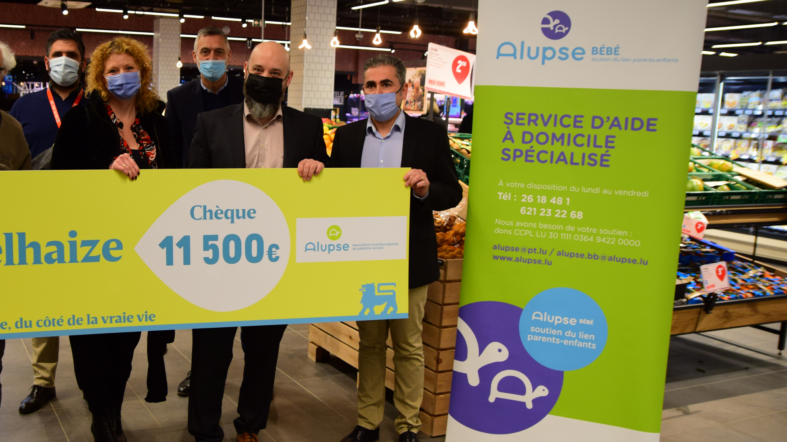 Delhaize remet un chèque de 11.500 euros à L'ALUPSE