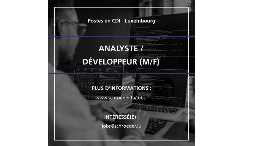 Schroeder & Associés S.A. recrute !