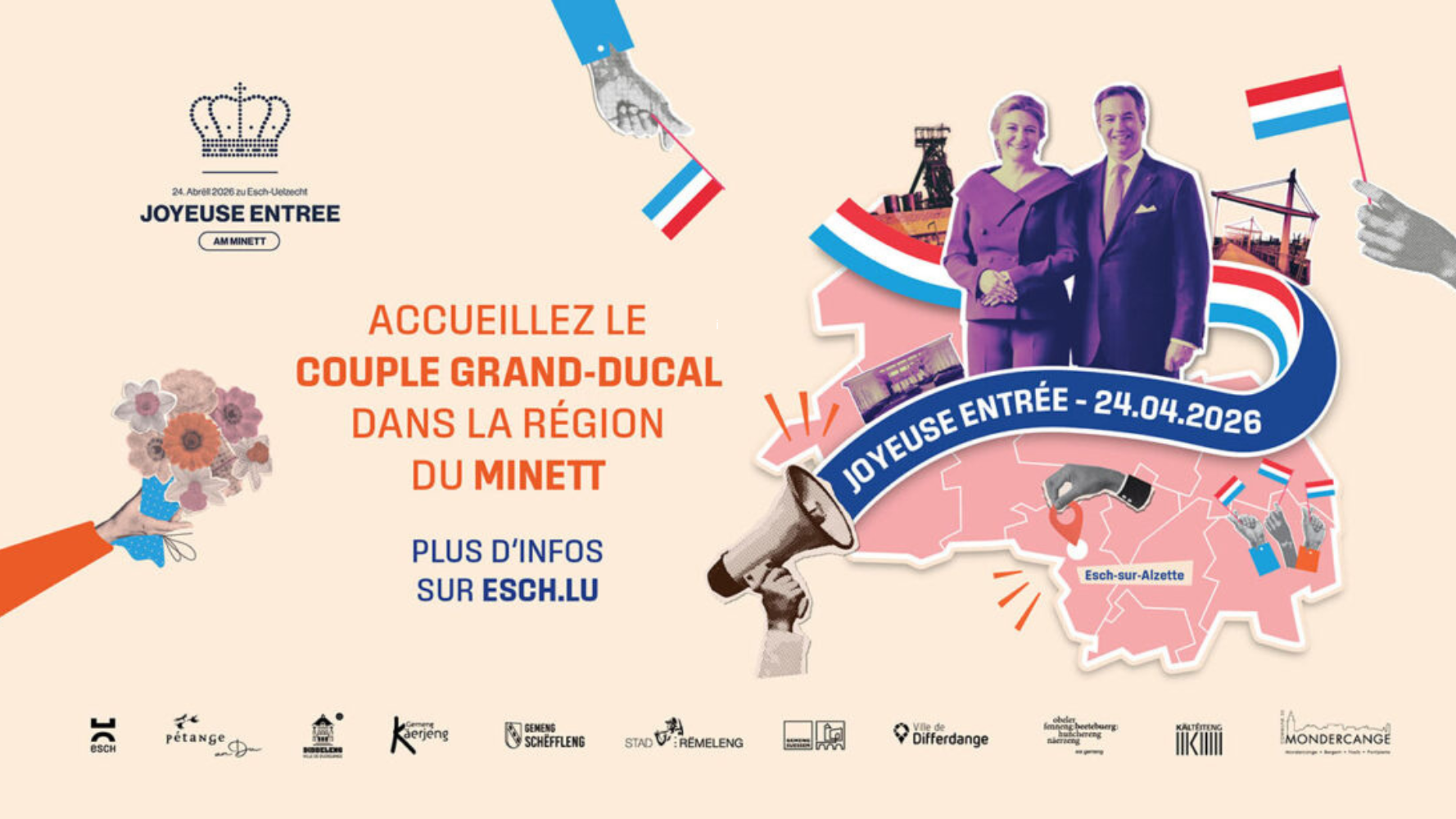 Accueillez le Couple Grand-Ducal dans la région du Minett !