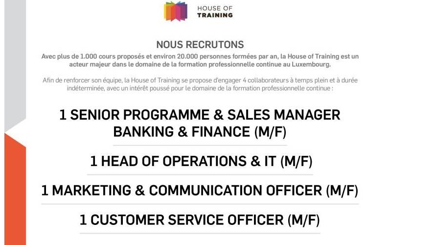 House of Training recrute !