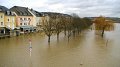 Crues à Remich, l'Auberge des Cygnes les pieds dans l'eau