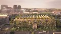 Un bâtiment caché derrière une forêt