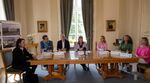 De gauche à droite : Pierre Yves Mutel, Maurice Bauer, Patrick Goldschmidt, Lydie Polfer, Corinne Cahen, Shaaf Milani-Nia, Sonja Gengler