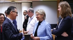 (de g. à dr.) Cem Özdemir, ministre fédéral de l'Alimentation et de l'Agriculture ; Martine Hansen, ministre de l'Agriculture, de l'Alimentation et de la Viticulture ; Anne-Catherine Dalcq, ministre de l'Agriculture et de la Ruralité, en charge de la Forêt, de la Nature, de la Chasse et de la Pêche